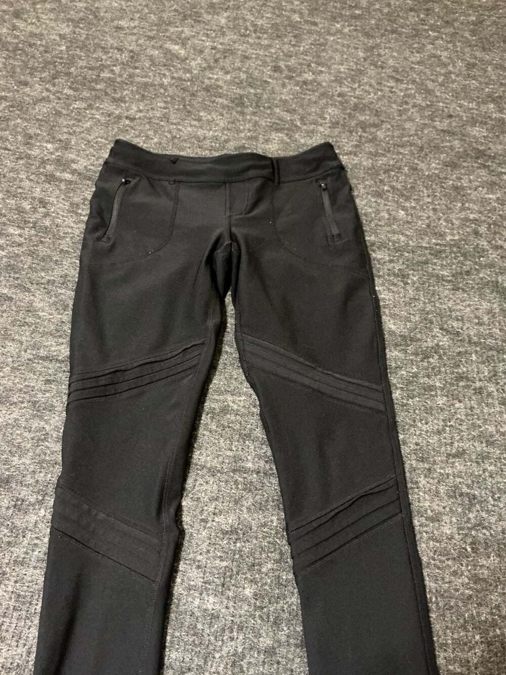 MPG Black Athletic Moto Pants Leggings With Zippers